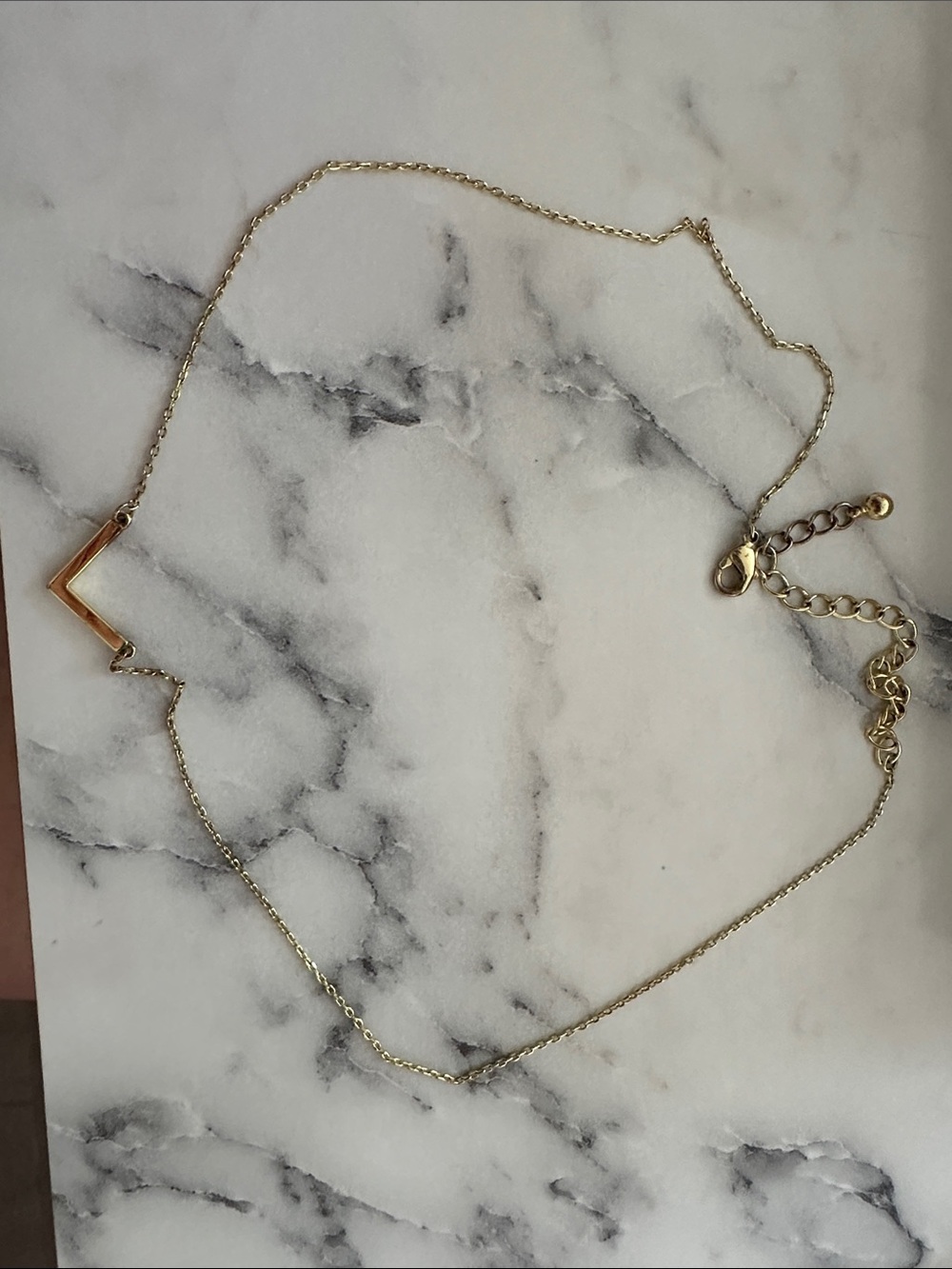 Delicate Gold V-Shape Pendant Necklace - Women